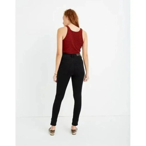 Madewell 11" High Rise Lunar Black Wash Skinny Jeans 26 - Picture 2 of 6